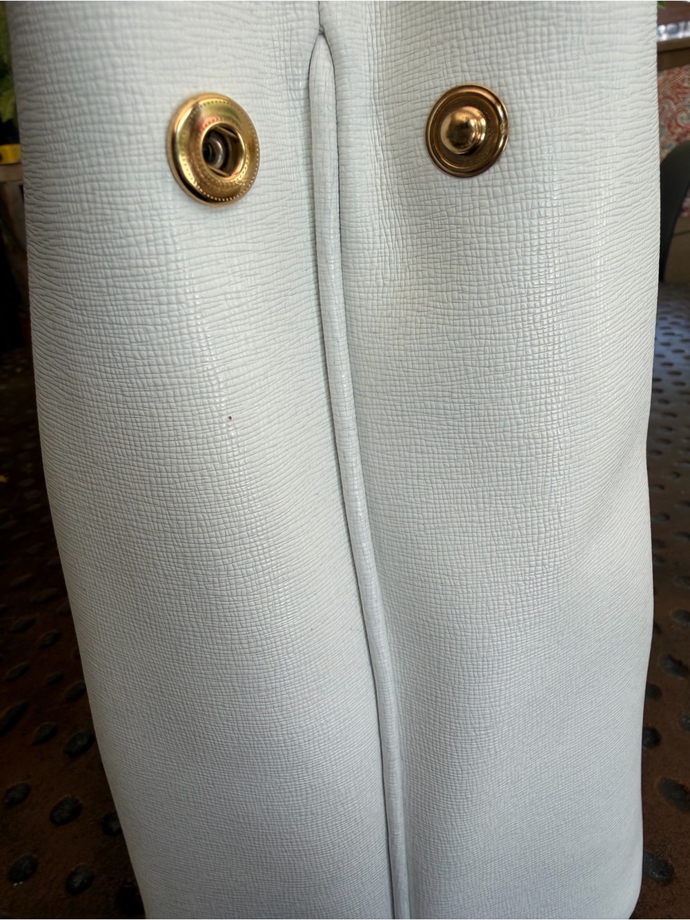 Dooney & Bourke White Saffiano Satchel with Gold Hardware - Picture 2 of 8